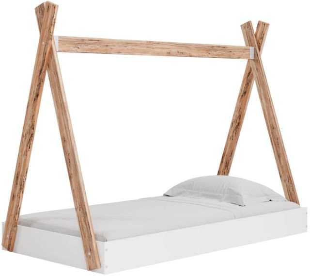 Signature Design by Ashley® Piperton Brown/White Twin Tent Complete Bed in Box-3