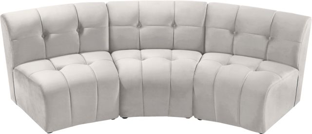 Meridian Furniture Limitless 3-Piece Cream Velvet Modular Sectional-2