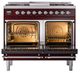 Ilve® Nostalgie II Noblesse 40'' Burgundy Pro Style Dual Fuel Range with Chrome Trim-2