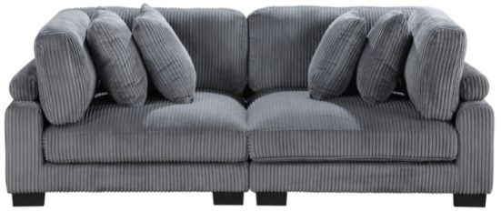 Mazin Furniture Traverse Gray Loveseat-1