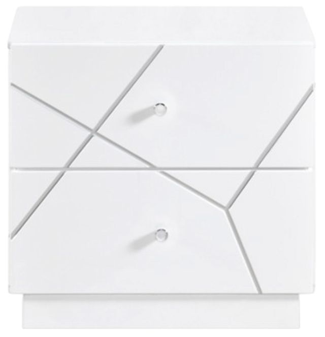 Homelegance® Orlo High Gloss White Nightstand-2