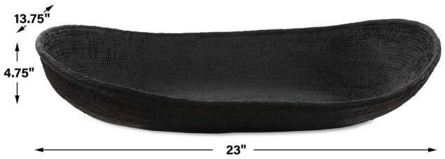 Uttermost® Ember Black Weave Indoor-Outdoor Polyresin Bowl-4