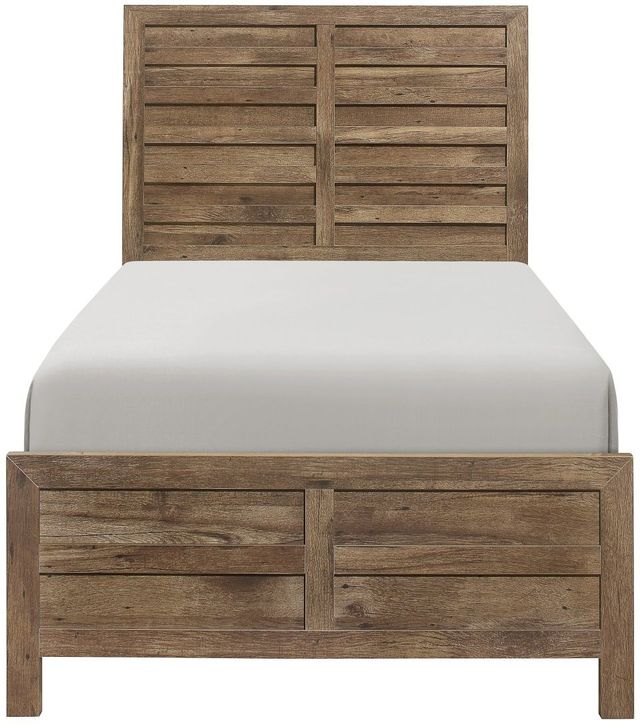 Mazin Furniture Mandan Weathered Pine Twin Panel Bed-1