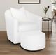 Franklin™ Maya Fabulous Snow Swivel Accent Chair with Ottoman Set-5