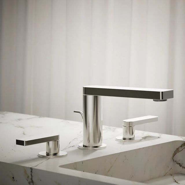 KOHLER® Composed® Vibrant Polished Nickel Widespread Bathroom Sink Faucet with Lever Handles-3