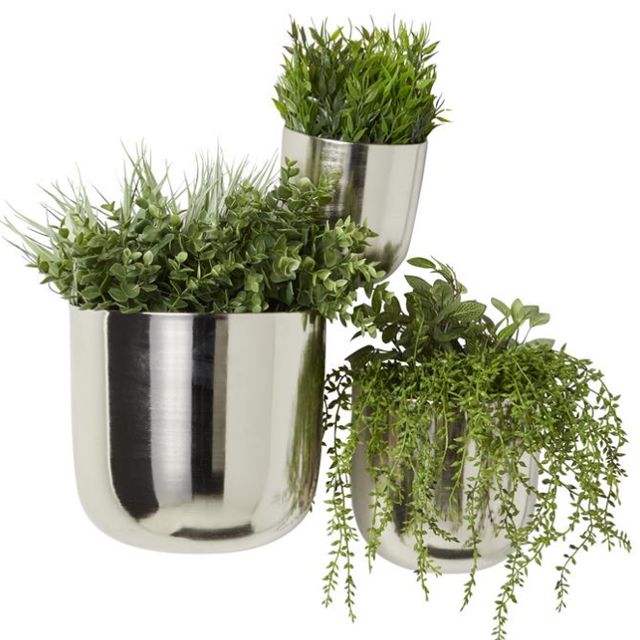 Deco Marche 3-Piece Silver Floating Wall Planter Set-1