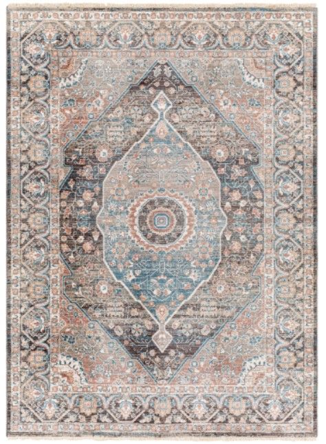 Surya Carlisle Dark Brown/Denim/Medium Brown 4'x6' Area Rug-0