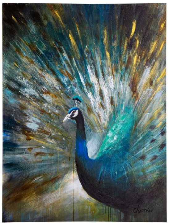 YHD Peacock Prowess Wall Art-0