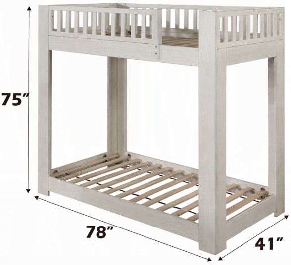 ACME Furniture Cedro Weathered White Twin/Twin Bunk Bed-2