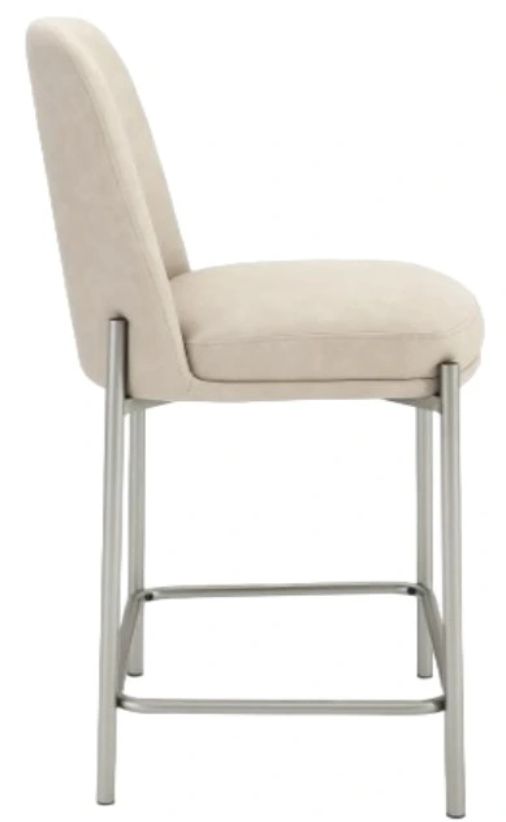 Modus Furniture Crossroads 2.0 Dion Brushed Nickel/Camel Upholstered Counter Stool-2