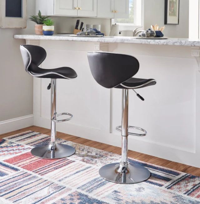 Powell® Beldon Black/Chrome Adjustable Stool-1