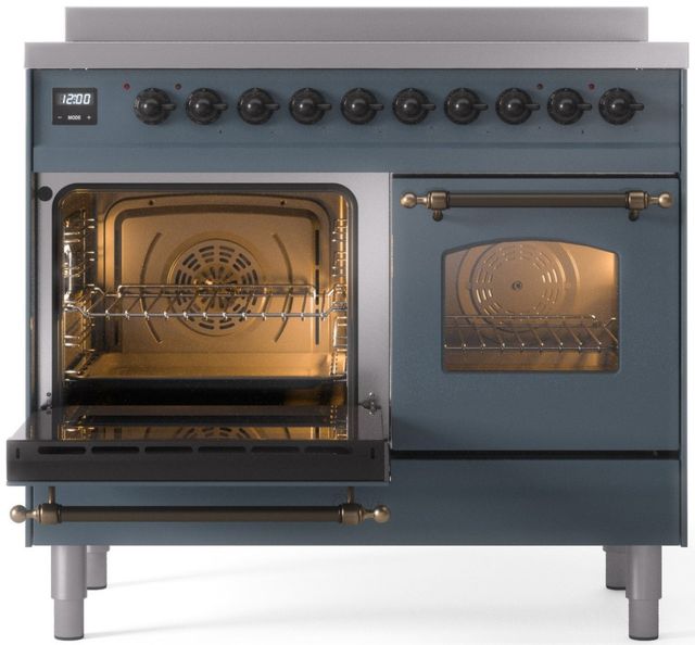 Ilve® Nostalgie II Series 40" Blue Grey Pro Style Induction Range-2