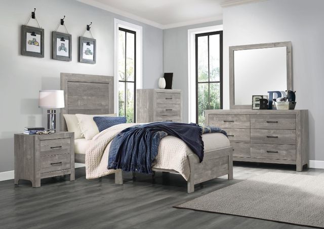 Homelegance® Corbin Gray Twin Panel Bed in a Box-1