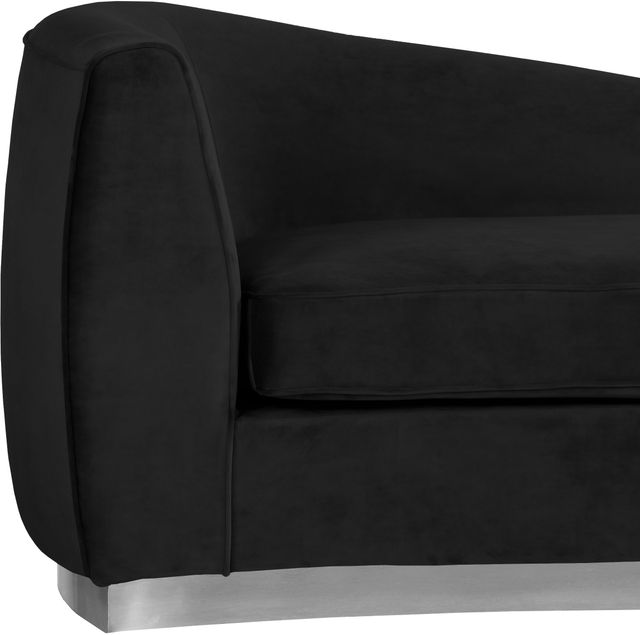 Meridian Furniture Julian Black/Chrome Velvet Chaise-2