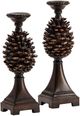 Crestview Collection Pine Bluff 2-Piece Brown Candleholder Set-0