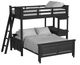 Elements International Hampton Kids Charcoal Twin/Full Youth Loft Bed with Ladder and Desk-0