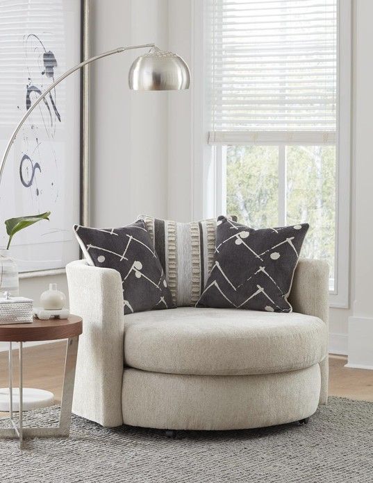 Albany Industries Persia Beige Swivel Chair-1