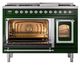 Ilve® Nostalgie II Noblesse 48'' Emerald Green Pro Style Dual Fuel Range with Chrome Trim-3