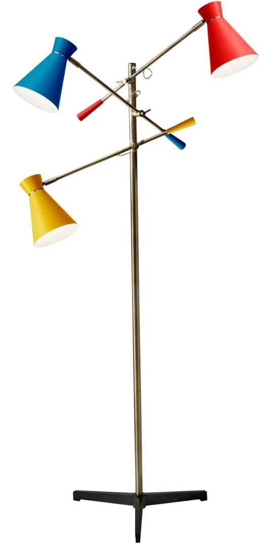Adesso® Lyle Black 3-Arm Floor Lamp-0