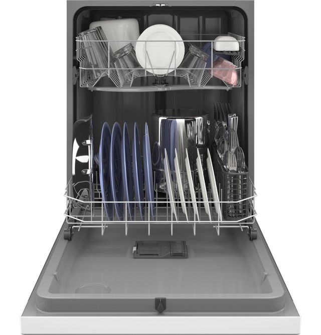 GE® 24" White Front Control Built-In Dishwasher-3