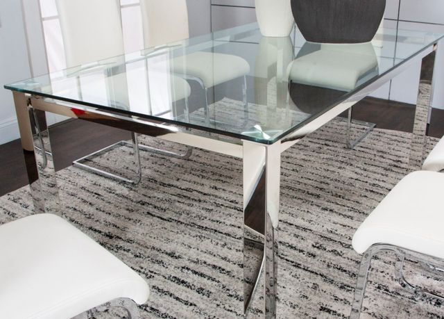 Cramco Skyline Glass Top Dining Table with Chrome Base-3