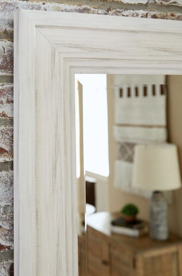 Signature Design by Ashley® Jacee Antique White Floor Mirror-4