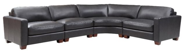 Leather Italia™ Brent Charcoal Sectional-0