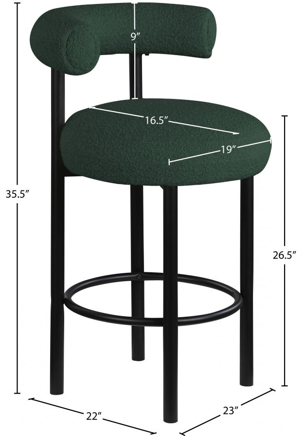 Meridian Furniture Bordeaux Green Bar Stool-2