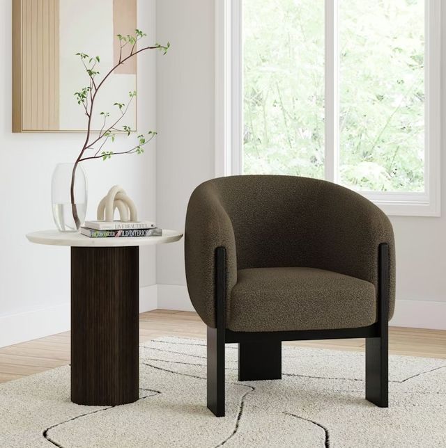 Elements International Modern Brushed Espresso/Joy Cocoa Chair-1