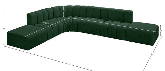 Meridian Furniture Arc 7-Piece Green Sectional-3