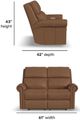 Flexsteel® Customizable Bernard 43" Leather Power Reclining Loveseat with Headrest and Lumbar-2