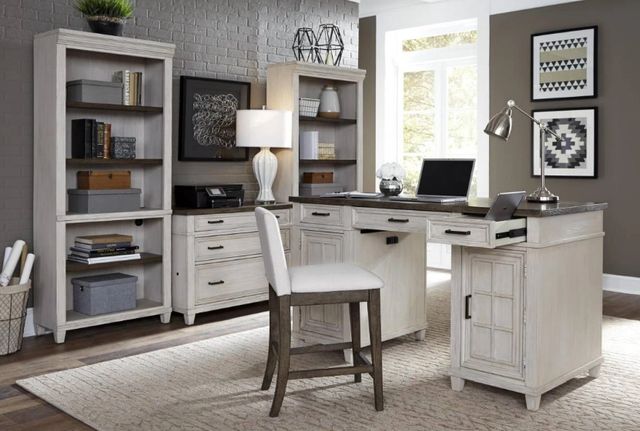aspenhome® Caraway Aged Ivory 66" Executive Desk-1