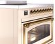 Ilve® Nostalgie II Noblesse 36'' Antique White Pro Style Induction Range with Brass Trim-4