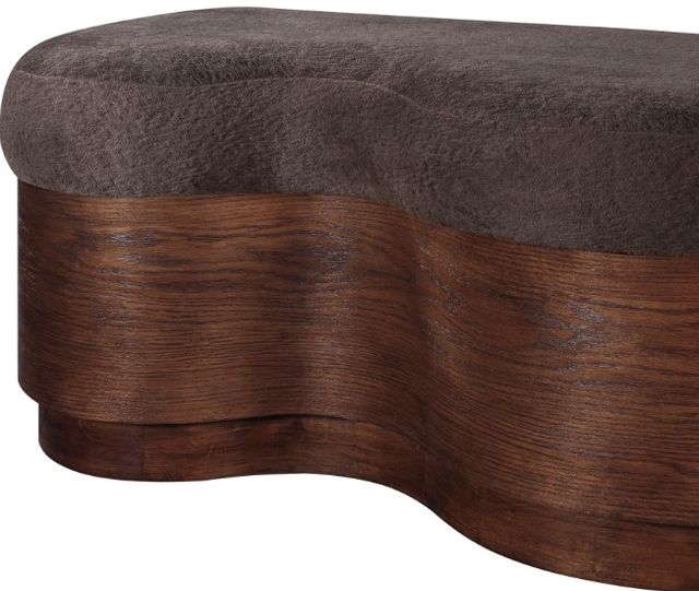 Meridian Furniture Savoy Brown/Walnut Upholstered Bench-4