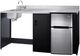Summit® 72" Black/Stainless Steel Barrier-Free All-In-One Kitchenette-2