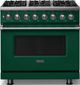 Viking® 5 Series 36" Ivy Pro Style Dual Fuel (LP) Range with Polished Chrome Trim-0