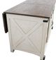 Million Dollar Rustic 5-Piece Brown/White Large Drop Leaf Island Set with Stools-2