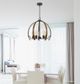 Cal® Lighting & Accessories Riverton Black/Oak Chandelier-1