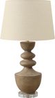 Monarch Specialties Inc. Brown Resin Table Lamp with Beige Shade-0