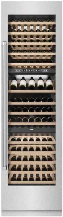 ZLINE 24" 12.4 Cu. Ft. Satin Stainless Steel Triple Zone Column Wine Cooler-2