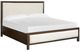 Magnussen Home® Llewellyn Columbian Walnut/Merino Pearl Upholstered Queen Panel Bed-0
