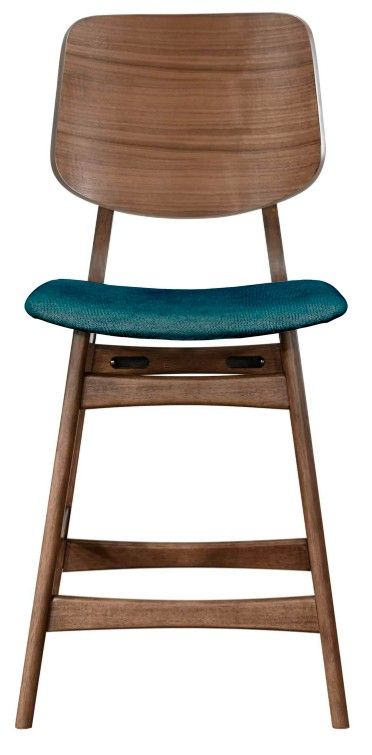 New Classic® Home Furnishings Oscar 5-Piece Clear/Teal/Walnut Counter Table Set-4