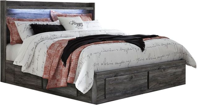 Signature Design by Ashley® Baystorm 2-Piece Gray King Panel Storage Bed Set-1