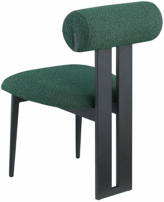 Meridian Furniture Dario Green/Black Boucle Upholstered Dining Chair-3