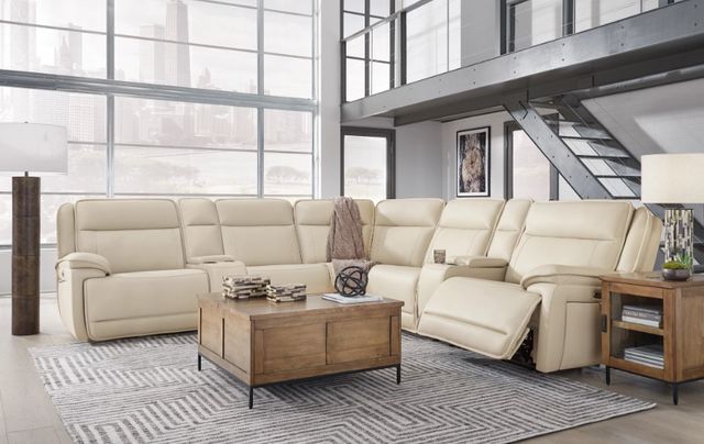 Signature Design by Ashley® Double Deal 7-Piece Almond L-Shape Power Reclining Sectional with Consoles-2