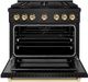 ZLINE Paramount Series Autograph Edition 36" Black Stainless Steel Pro Style Dual Fuel Range with Polished Gold Accents -1