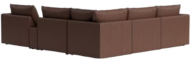 Bassett® Furniture Customizable Beckham 6-Piece Track Arm Leather Modular Sectional with Console-2