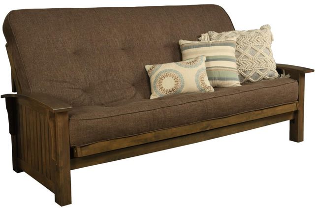 Kodiak Furniture Washington Linen Cocoa/Rustic Walnut Queen Futon with Mattress-0
