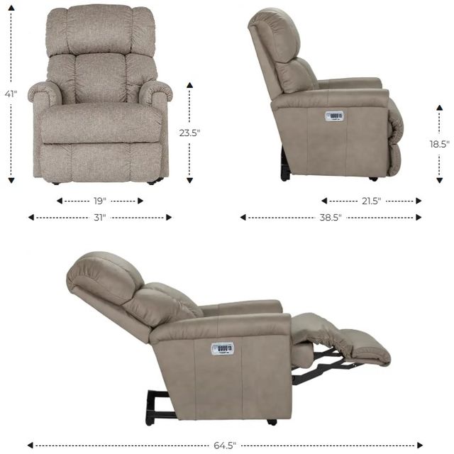 La-Z-Boy® Pinnacle Marble Power Wall Recliner with Headrest and Lumbar-2