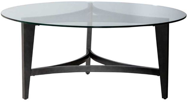 Liberty Furniture Capri Glass Top Round Cocktail Table with Espresso Base-2